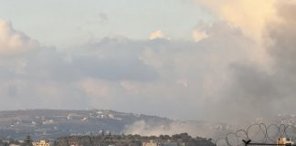 غارة’ إسرائي|لية على محيط المدرسة الدولية في حبوش قضاء النبطية في الجنوب