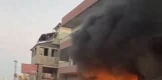 الدمار والنيران جراء الغارات’ على بلدة صير الغربية في النبطية (بالفيديو)