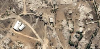 بالصورة:- خريطة جوية للجزء الشمالي من بلدة مارون الراس والمطل على مدينة بنت جبيل تظهر نسف منازل باكملها في البلدة التي لا زالت تواجه الاحتلال’ من كافة جوانبها حتى اللحظة