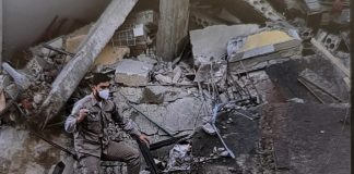 بالصورة :- غارة عنيفة على بلدة انصارية في الجنوب ادت الى تدمير منزل مؤلف من اربع طوابق