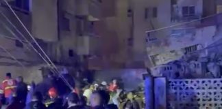 *مولوي يتابع عملية رفع الأنقاض والإنقاذ في المبنى المنهار في طرابلس*