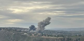 *بالصورة ؛دوي الإنفجار’ القوي الذي سُمع في مناطق جنوبية ناجم عن عملية تفجير’ كبيرة في بلدة مركبا*