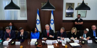 مجلس وزراء العدو التأم مساء للتصويت على اتفاق وقف اطلاق النار في غزة