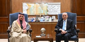 انتهاء اللقاء بين رئيس مجلس النواب نبيه بري ووزير الخارجية السعودي الذي غادر عين التينة من دون تصريح