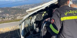 إنقاذ جريح جراء حادث سير