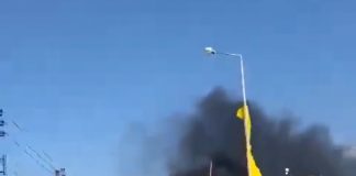 بالفيديو : حريق كبير في صور