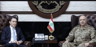 *قائد الجيش استقبل هوكشتين بحضور السفيرة الأميركية ورئيس لجنة الإشراف الخماسية*