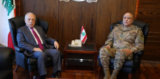 *وزير الدفاع بحث في تطورات الجنوب مع قائد الجيش بالانابة: الجيش في جهوزية كاملة للانتشار على كامل تراب الجنوب*