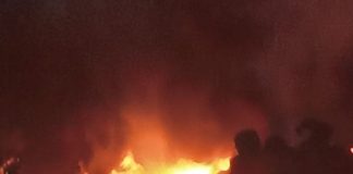 حريق في منطقة ذوق مكايل حارة المير قرب تيتي ماركت