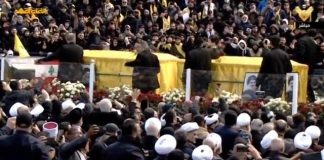 وصول جثماني الأمينين العامين لـ”حزب الله” الشهيدين السيدين حسن نصرالله وهاشم صفي الدين الى المدينة الرياضية في بيروت