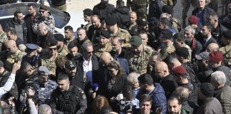 *بالصورة- رئيس الحكومة نواف سلام وقائد الجيش اللبناني في مدينة النبطية في ٳطار جولتهم الجنوبية*