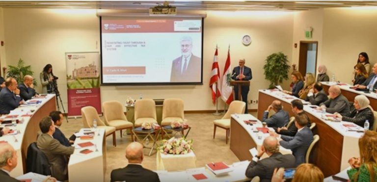 *إعادة الثقة من خلال نظام ضريبي عادل وفعال” طاولة مستديرة في كلية العليان لادارة الاعمال في الاميركية*