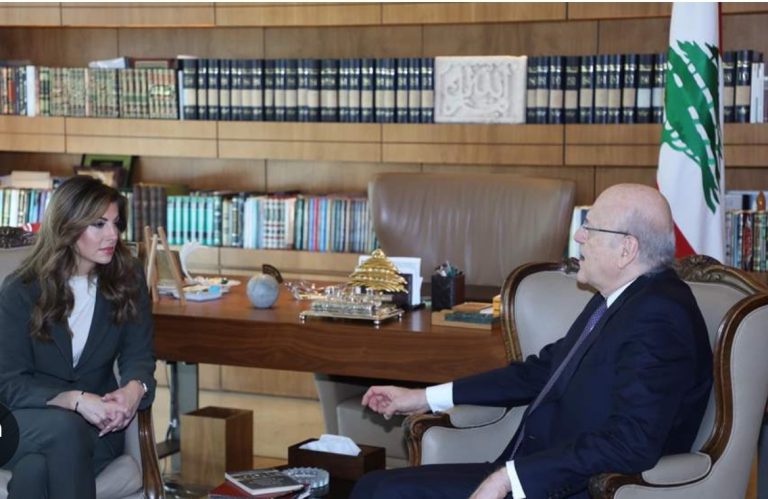 *ميقاتي لـ نائبة المبعوث الأميركي مورغان أورتاغوس: “لازم تبقي تزوري طرابلس*