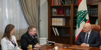 المستشار الأول في وزارة الدفاع البريطانية لشؤون الشرق الأوسط، الأميرال إدوارد ألغرين، أكّد للرئيس عون استمرار دعم بلاده للجيش اللبناني والجهوزية لاستكمال بناء أبراج المراقبة على الحدود