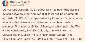 استمرت 12 يوماً … ترامب يعلن الاتفاق على نهاية الحرب بين إسرائيل وإيران