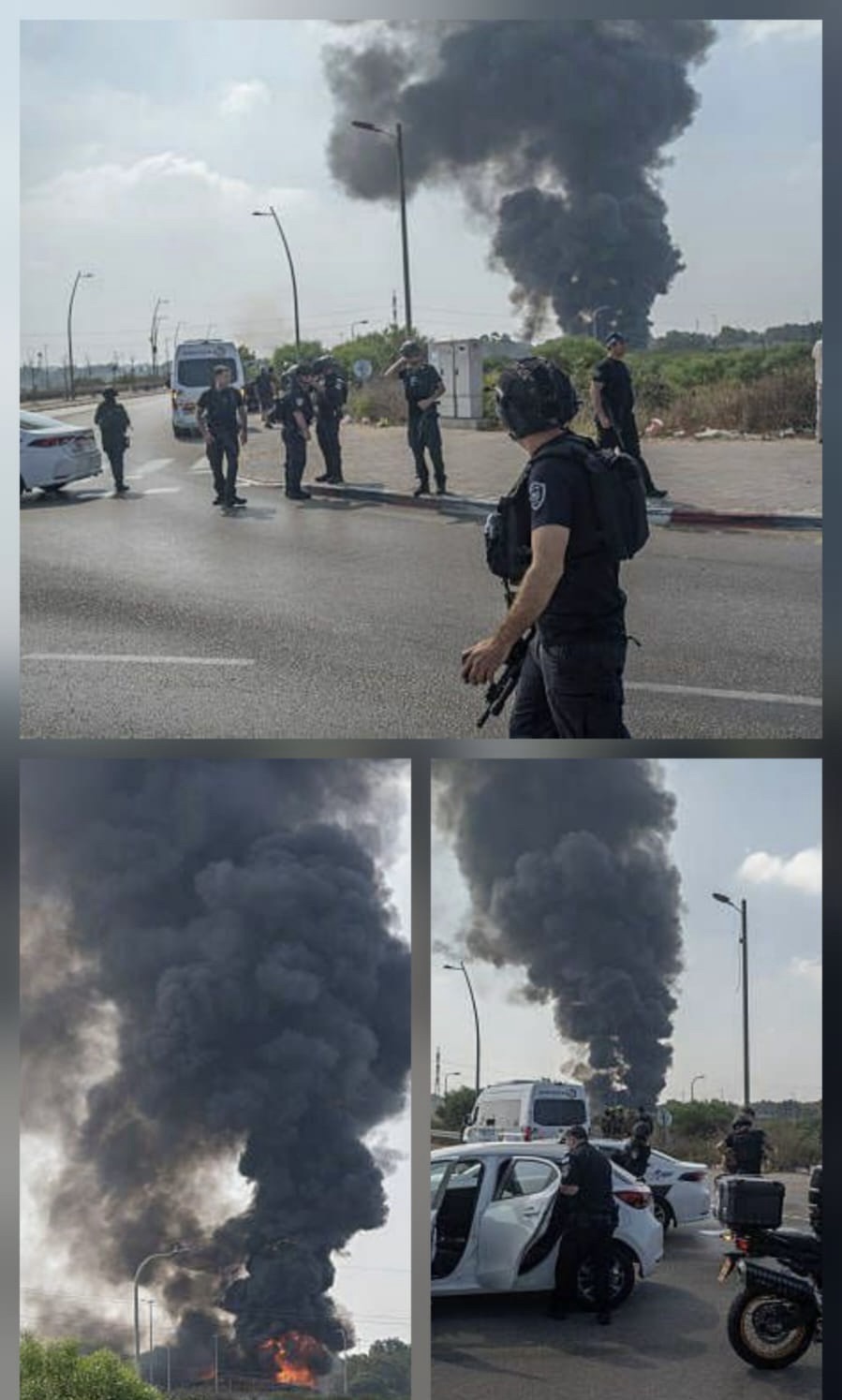 *صورة من القصف الإيراني الذي استهدف مجمّع “جليلوث” الأمني، شمال تل أبيب، صباح اليوم*