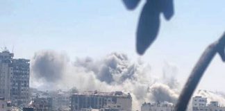 الجيش الإسرائيلي يقصف برج السوسي بمدينة غزة بعد الإنذار بإخلائه