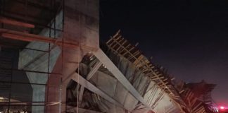 انهيار جسر قيد الإنشاء في كربلاء وفرق الإنقاذ تعمل على إخراج عالقين تحته