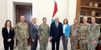 عون يطالب الوفد الأميركي بالضغط على إسرائيل للانسحاب من الأراضي اللبنانية والاميرال كوبر ينوّه بعمل الجيش