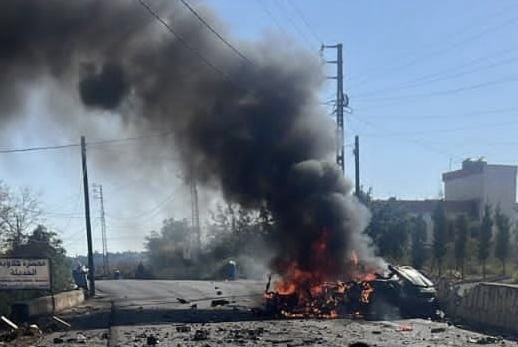 *غارة من مسيرة استهدفت سيارة على طريق قلاويه – خربة سلم*