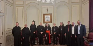 الراعي عرض مع بورجيا ووفد من الكرسي الرسولي التحضيرات لزيارة البابا