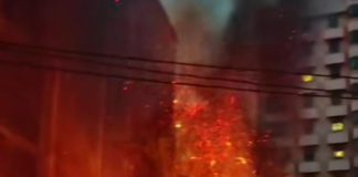 حريق في عين الرمانة قرب بيروت مول