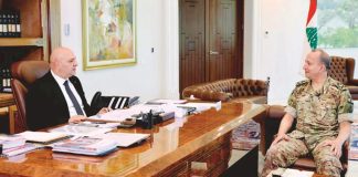 عون زوّد هيكل بالتوجيهات إلى اجتماع باريس الرباعي لبحث حاجات الجيش