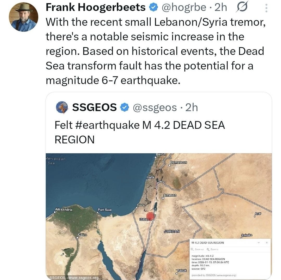 *خبير هولندي يتوقع زلزالاً بقوة 6 إلى 7 درجات في لبنان وسوريا*