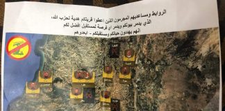 بالصورة- مناشير إسرائيلية تحرض ضد “روابط” الحزب