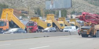 إعتصام لأصحاب الشاحنات وانتشار الجيش لتأمين أوتوستراد صيدا–بيروت