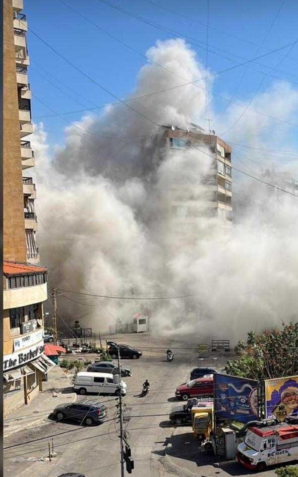 الغارة قرب سوبر ماركت عز الدين، حي ماضي