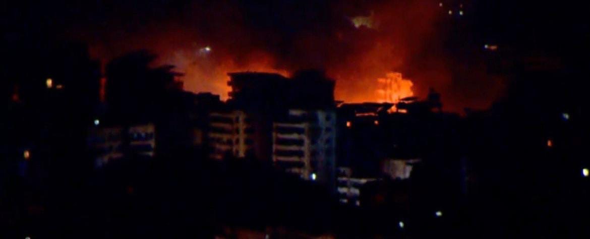 اشتعال محطة وقود Medco بعد الغارة الأخيرة على الضاحية