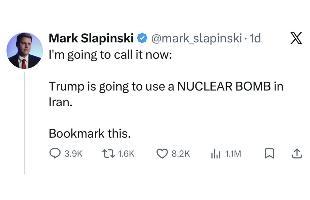 *بالصورة:الصحفي الكندي مارك سلابينسكي: ترامب سيضرب ايران’ بقنبلة نووية’*